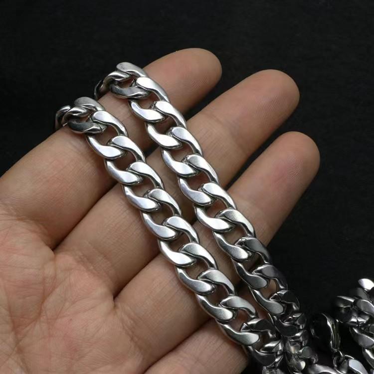 Stainless Steel Titanium Steel NK Chain Titanium Steel Cuban Chain All-Match Hip Hop Jewelry European and American Hip Hop DIY Cuban Necklace