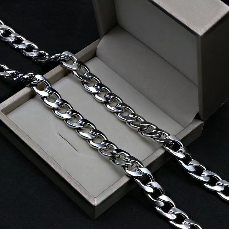 Stainless Steel Titanium Steel NK Chain Titanium Steel Cuban Chain All-Match Hip Hop Jewelry European and American Hip Hop DIY Cuban Necklace
