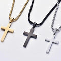 Cross-Border Hot Stainless Steel Twist Chain Cuban Chain Double Cross Pendant Necklace Fashion All-Match Sweater Chain