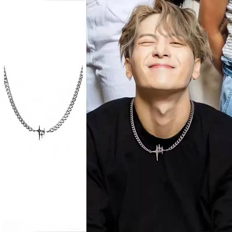 Simple Necklace Xingmang All-Match Cuban Pendant Design Niche High Sense Hip Hop Ruan Handsome Titanium Steel Men's Accessories