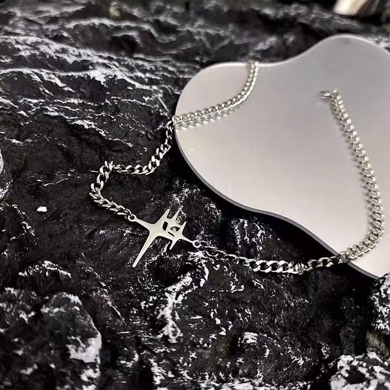 Simple Necklace Xingmang All-Match Cuban Pendant Design Niche High Sense Hip Hop Ruan Handsome Titanium Steel Men's Accessories