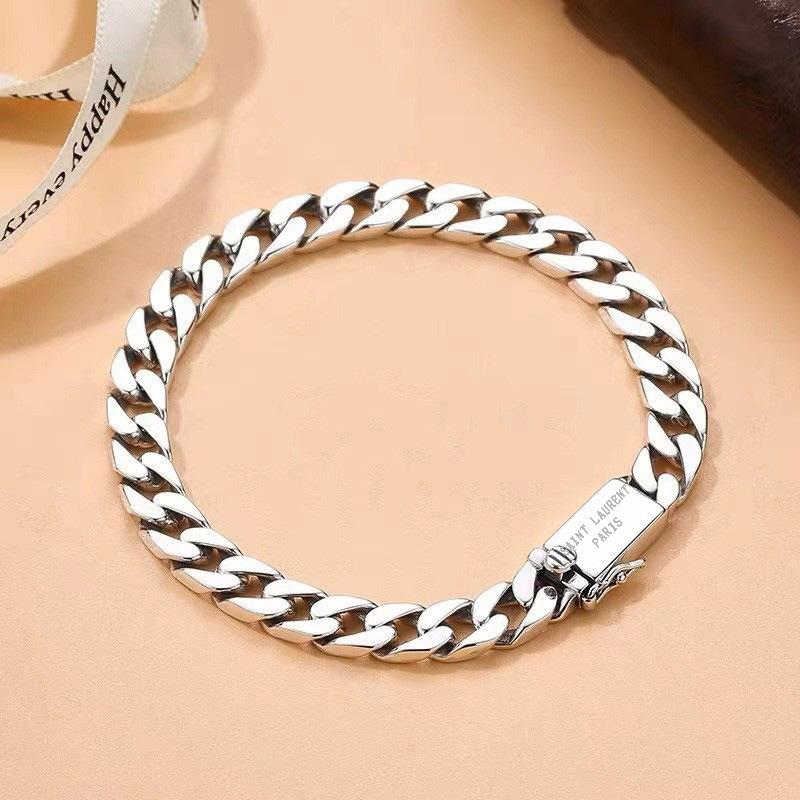 Xiangqi Vintage Punk Cuban Chain Woven Light Horse Whip Chain Bracelet Personalized Design Trendy Hip Hop Factory Direct Sales