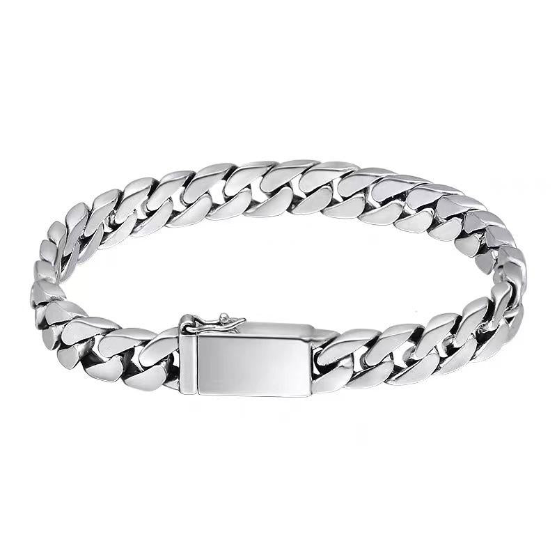 Xiangqi Vintage Punk Cuban Chain Woven Light Horse Whip Chain Bracelet Personalized Design Trendy Hip Hop Factory Direct Sales