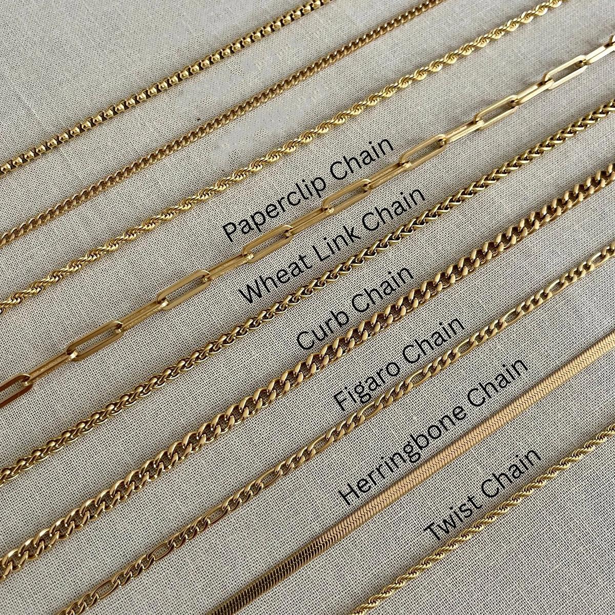 European and American 18K Gold Plated Non-Fading Ins Style Fashion Women's Necklace Clavicle Chain Plain Chain Stainless Steel Blade Chain DIY