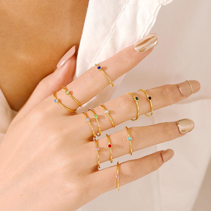 Korean Style Light Luxury Personality Ing Style Fashion Diamond Ring Female Fashion Couple Fine Plain Ring Diamond Ring Cross-Border Jewelry