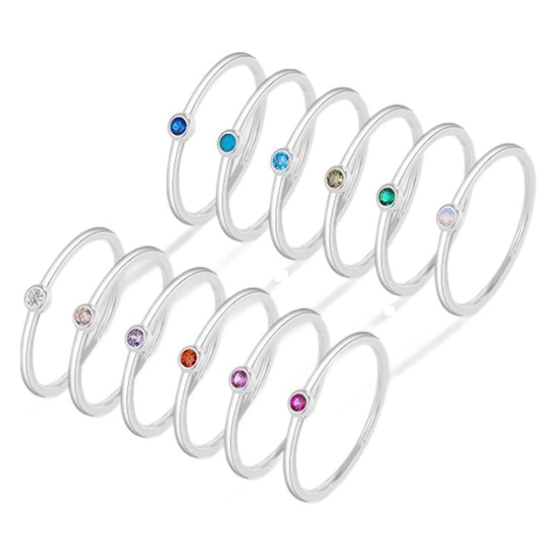 Korean Style Light Luxury Personality Ing Style Fashion Diamond Ring Female Fashion Couple Fine Plain Ring Diamond Ring Cross-Border Jewelry