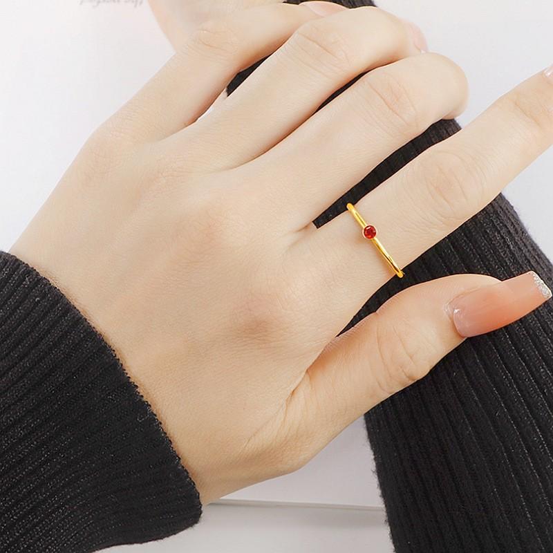 Personalized Ing Style Fashion Diamond Ring Female Korean Style Light Luxury Non-Fading Diamond-Embedded Couple Ring Fine Plain Ring Ring