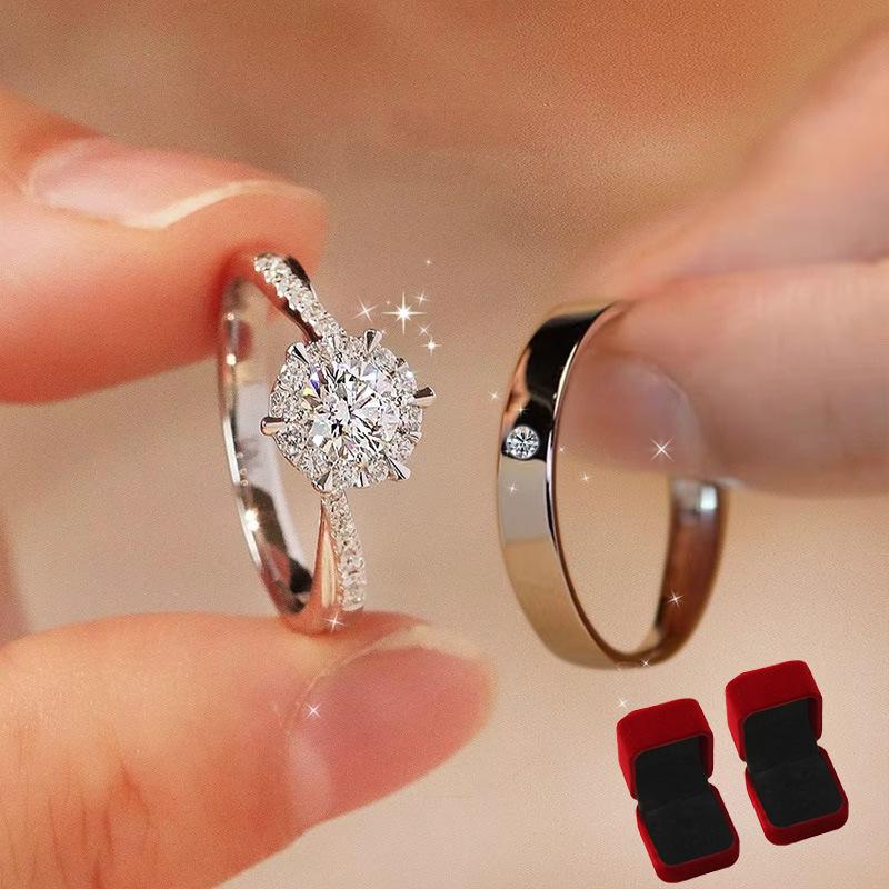 Wedding Ring Couple Simulation Wedding Ring Engagement Diamond Female Fake Ring Engagement Proposal Ceremony Scene