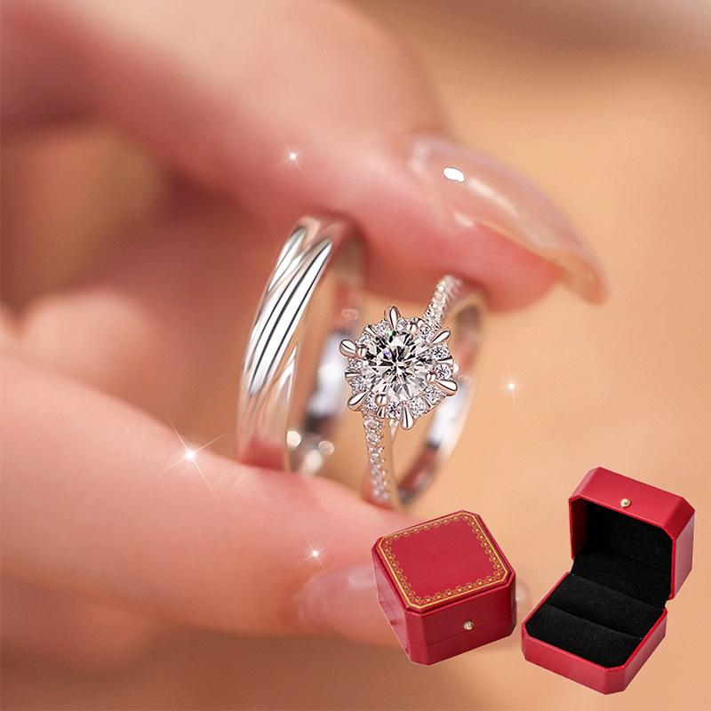 Wedding Ring Couple Simulation Wedding Ring Engagement Diamond Female Fake Ring Engagement Proposal Ceremony Scene