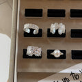 Mo Ran Japanese and Korean Design Skirt Lace Zircon Ring Female Light Luxury Index Finger Ring 2023 Internet Celebrity Ring