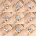 Rotatable Ring Female Copper Micro Inlaid Zircon European and American Anti-Anxiety Decompression Turn Ring Open Ring Adjustable Mixed