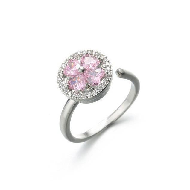 Rotatable Ring Female Copper Micro Inlaid Zircon European and American Anti-Anxiety Decompression Turn Ring Open Ring Adjustable Mixed