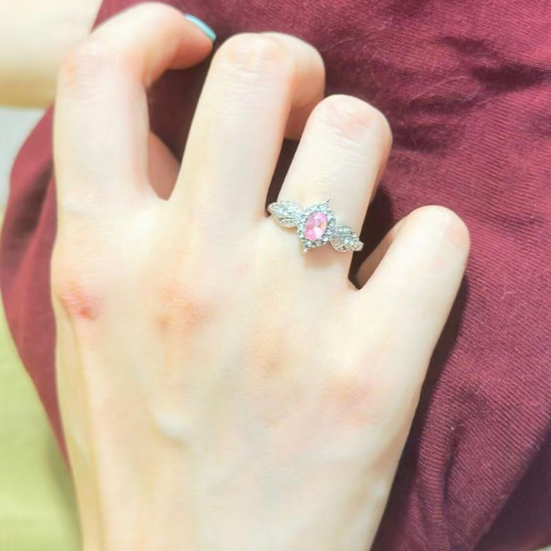 Provence Super Flash Light Purple Zircon Light Luxury Cold Sense High Sense Temperament Ring Open Ring Ring Female