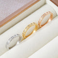 Couple Ring Chopin Ice Cube Inlaid Zircon Ring Titanium Steel Plated 18K Gold Light Luxury Fashion Geometric Square Creative Ring
