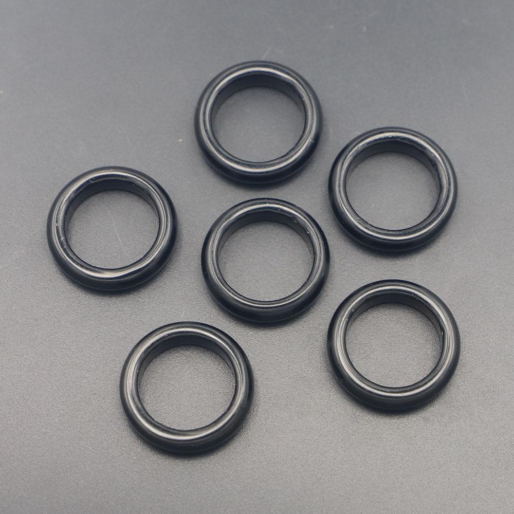 Amazon Popular Natural Semi-Precious Obsidian Flat Ring Ring Ring Width 6MM 17#18# 19# 20#