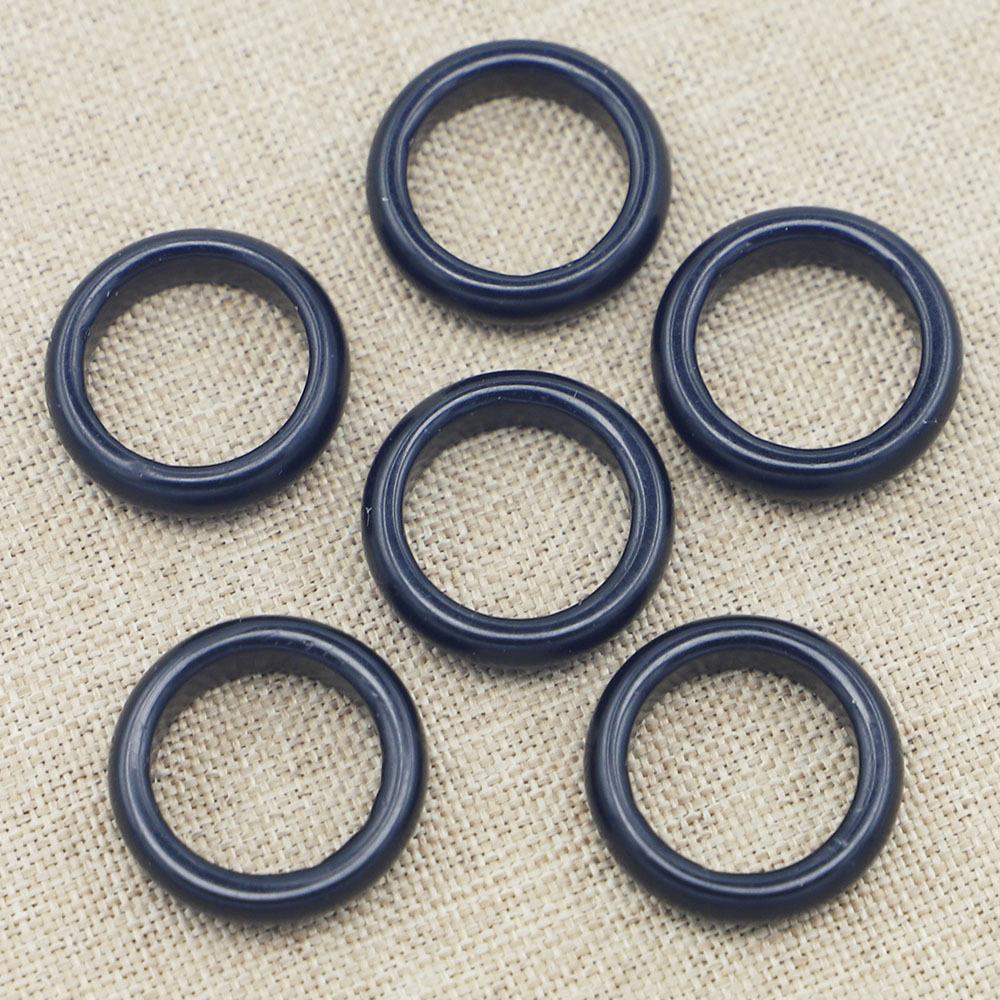 Amazon Popular Natural Semi-Precious Obsidian Flat Ring Ring Ring Width 6MM 17#18# 19# 20#