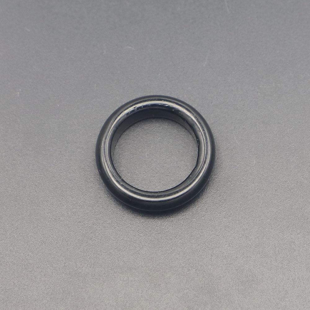 Amazon Popular Natural Semi-Precious Obsidian Flat Ring Ring Ring Width 6MM 17#18# 19# 20#