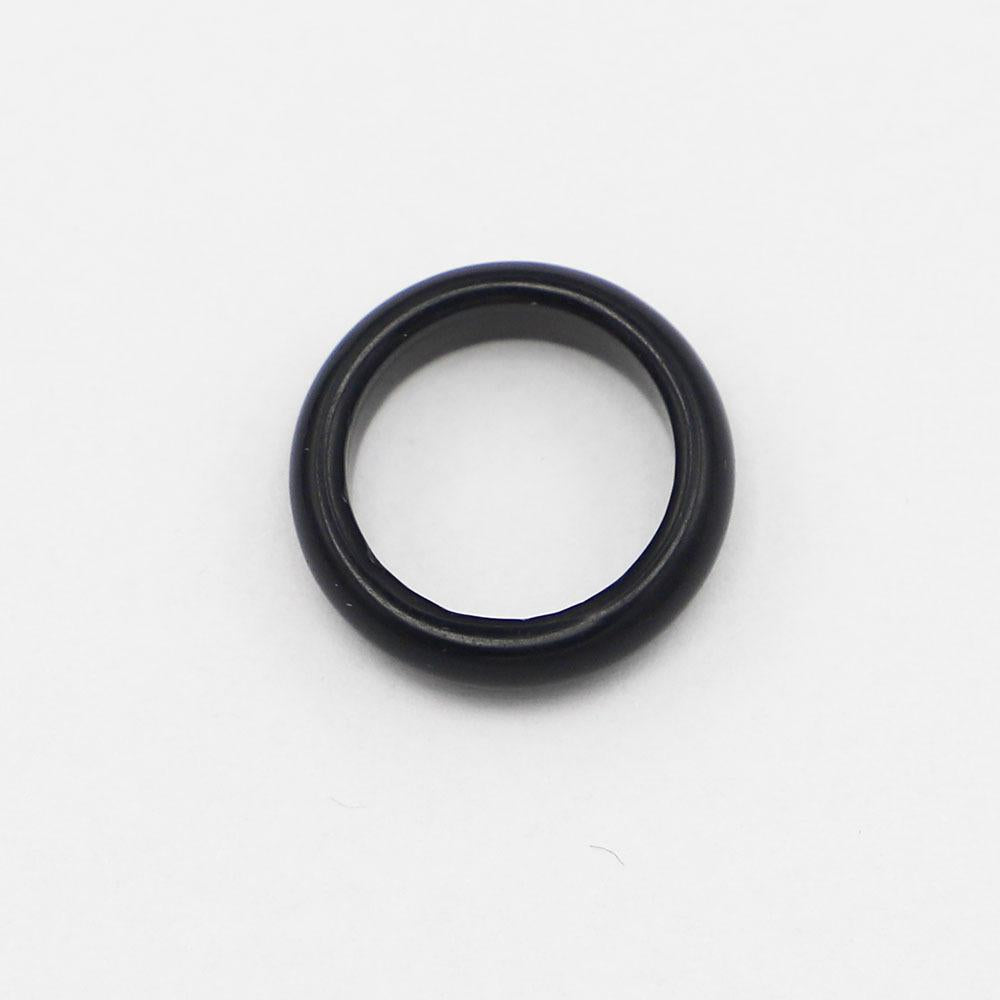 Amazon Popular Natural Semi-Precious Obsidian Flat Ring Ring Ring Width 6MM 17#18# 19# 20#