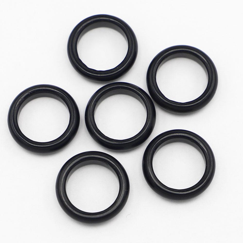 Amazon Popular Natural Semi-Precious Obsidian Flat Ring Ring Ring Width 6MM 17#18# 19# 20#
