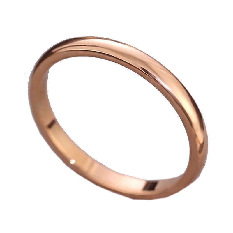 Japanese and Korean Foreign Trade Simple Titanium Steel Ring Glossy Diamond Ring Female Couple Ring Fine Stainless Steel Ring Jewelry