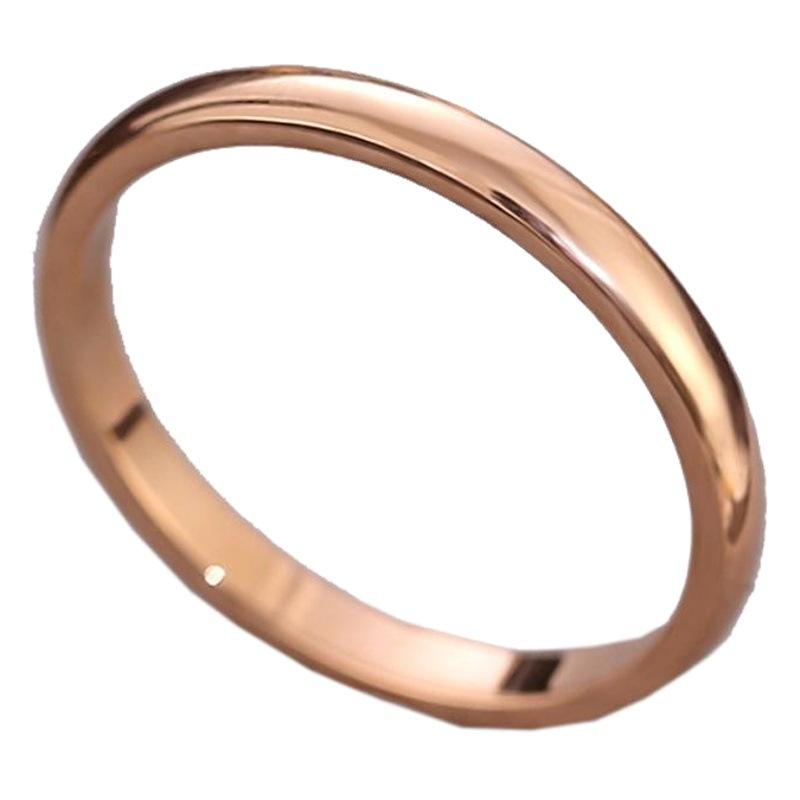 Japanese and Korean Foreign Trade Simple Titanium Steel Ring Glossy Diamond Ring Female Couple Ring Fine Stainless Steel Ring Jewelry