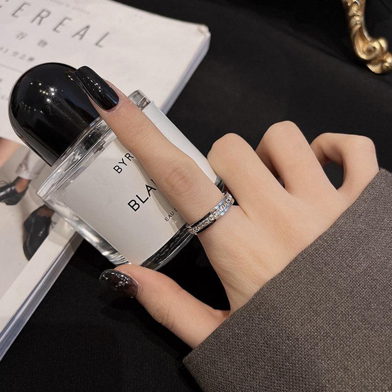 Starry Ring Wholesale Female Titanium Steel Ring Full Diamond Ring Couple Ring Zircon Ring Cold Wind Light Luxury Ring