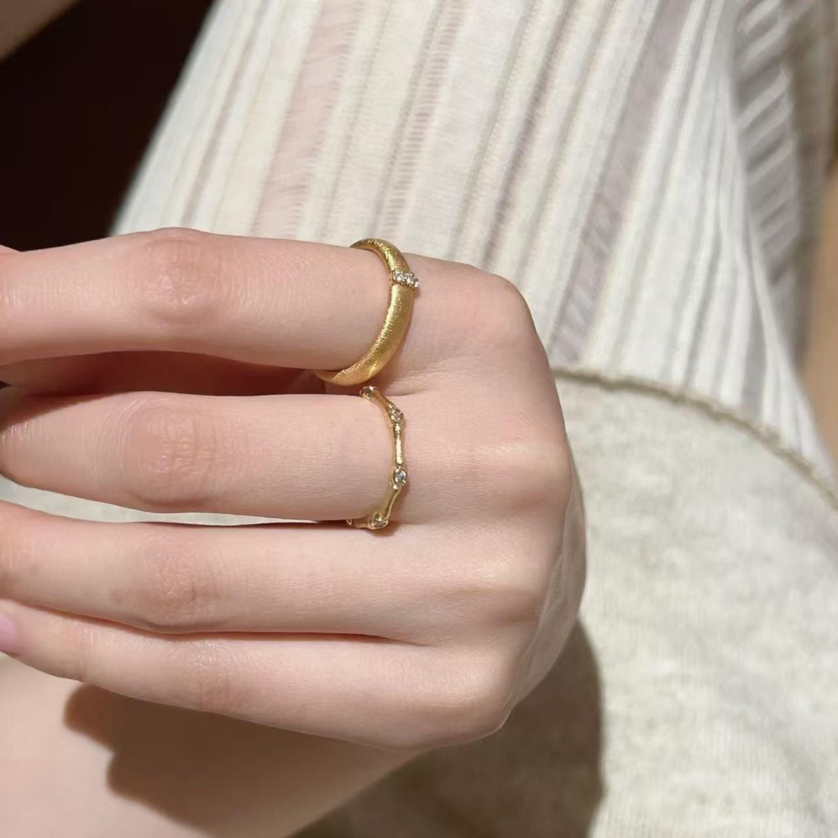 925 Sterling Silver New Brushed Ring Women's Non-Fading Light Luxury High-Grade Sense Niche Design Cross Zircon Open Ring