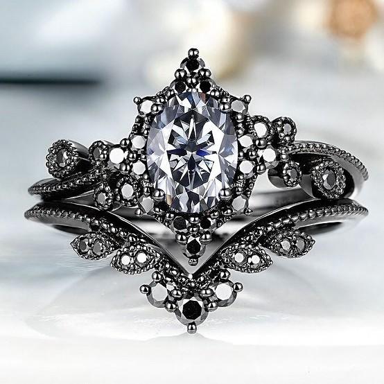 Sanjie Cross-Border Hot Sale Luxury Engagement Ring European and American Women's Wedding Couple Ring Fashion Zircon Ring Set