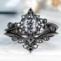 Sanjie Cross-Border Hot Sale Luxury Engagement Ring European and American Women's Wedding Couple Ring Fashion Zircon Ring Set