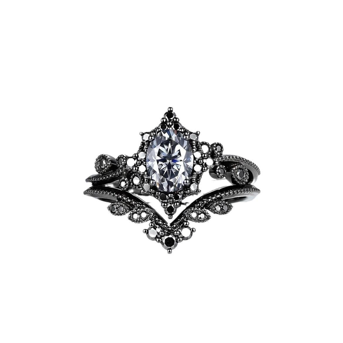Sanjie Cross-Border Hot Sale Luxury Engagement Ring European and American Women's Wedding Couple Ring Fashion Zircon Ring Set