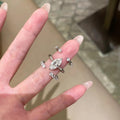 Xiaohong Book Blogger's Same Minimalist Three-in-One Stacked Ring Bright Super Shiny Horse Eye Zircon Open Female Ring