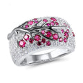 Factory Direct New Gold-Plated Color Separation Branch Ring Creative Inlaid Diamond Ring Plum Blossom Women's Painting Oil Ring