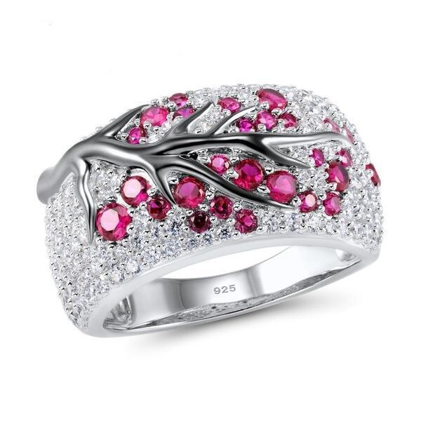 Factory Direct New Gold-Plated Color Separation Branch Ring Creative Inlaid Diamond Ring Plum Blossom Women's Painting Oil Ring