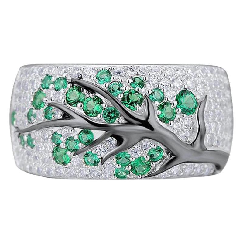 Factory Direct New Gold-Plated Color Separation Branch Ring Creative Inlaid Diamond Ring Plum Blossom Women's Painting Oil Ring