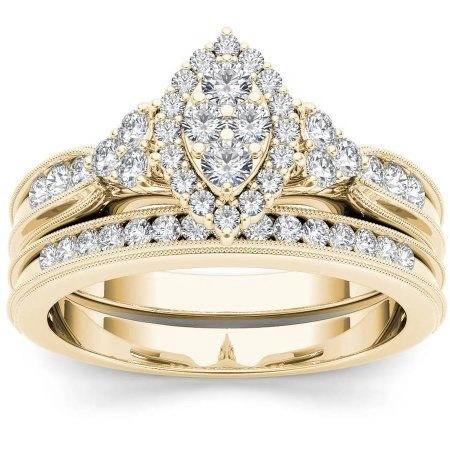Sanjie Amazon Hot Sale European and American Couple Ring Gold-Plated Inlaid Zircon Ring Factory Direct Classic Jewelry