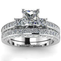 Cross-Border Supply Online Popular Diamond Ring European and American Popular Female Couple Ring Set Factory Wholesale