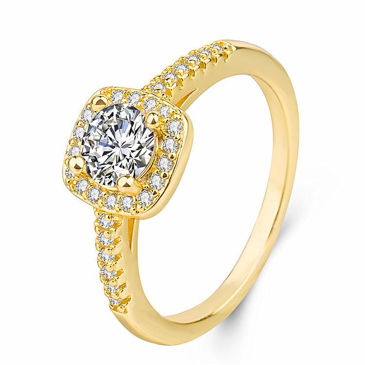 Chuudonglai Small Square Sugar Ring Hot Sale Town Store Treasure Diamond Ring Platinum Plated Bracelet Eight Hearts and Eight Arrows Zircon Ring