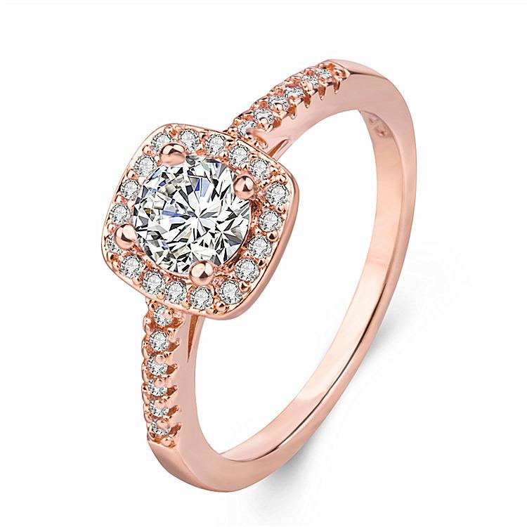 Chuudonglai Small Square Sugar Ring Hot Sale Town Store Treasure Diamond Ring Platinum Plated Bracelet Eight Hearts and Eight Arrows Zircon Ring