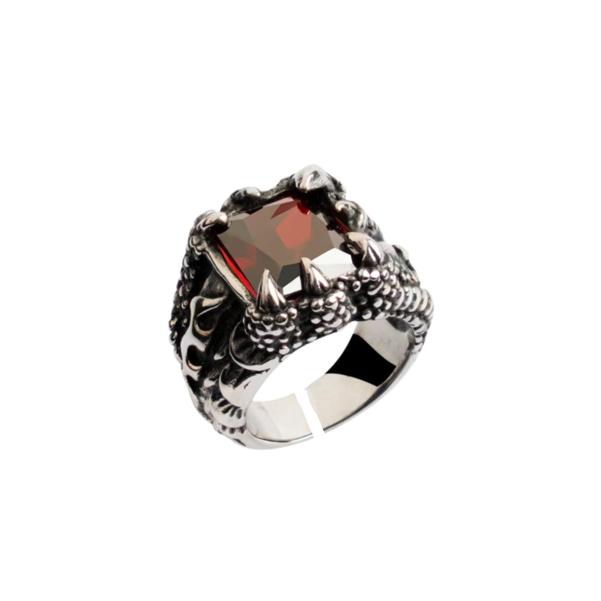 Men's Open Ring European and American Cross-Border New Retro Dragon Claw Ring Exaggerated Fashion Multi-Color Zircon Ring Wholesale