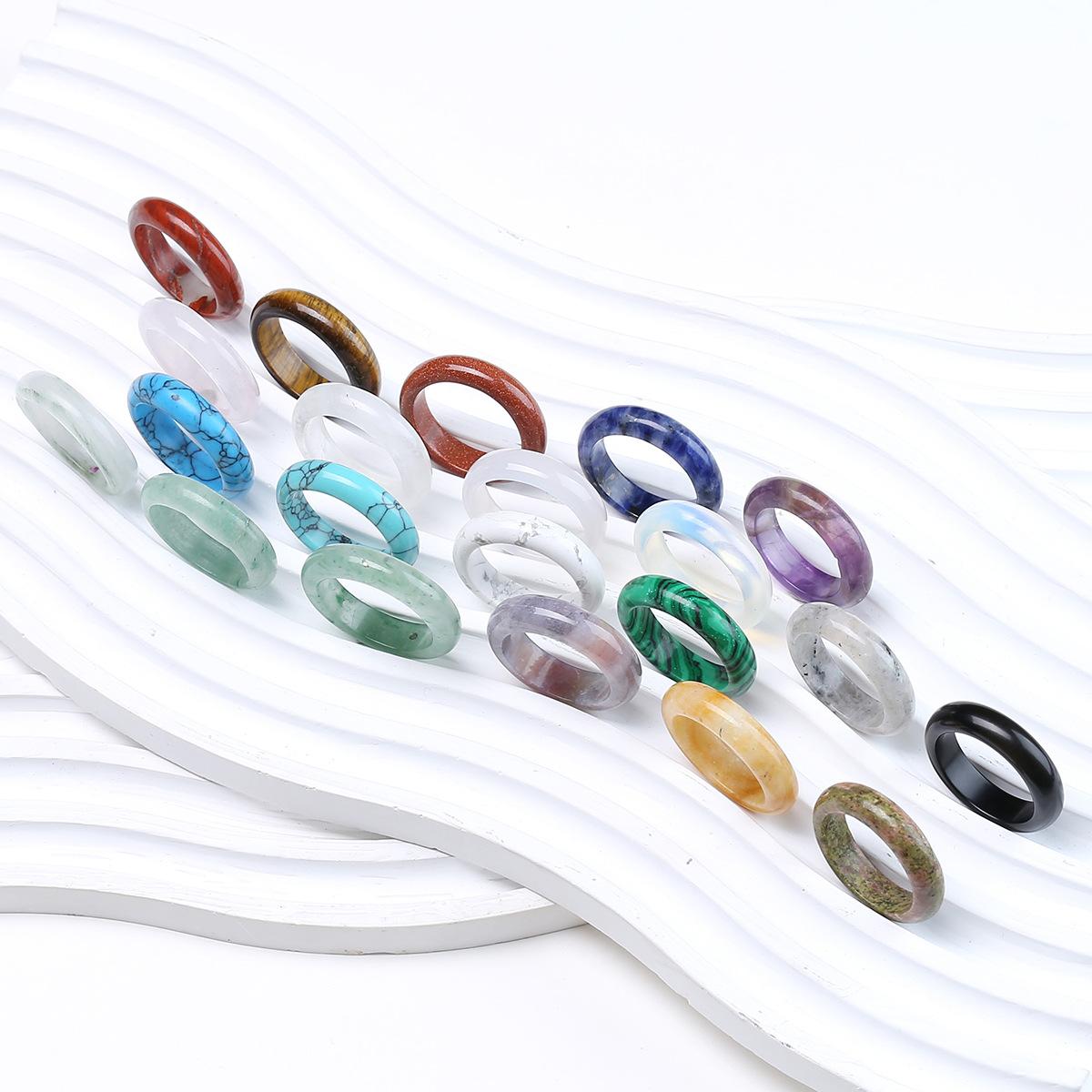 Jingde Jewelry Natural Dongling Jade Ring Men's and Women's Agate Tiger Eye Stone Pair Ring Jewelry Wholesale