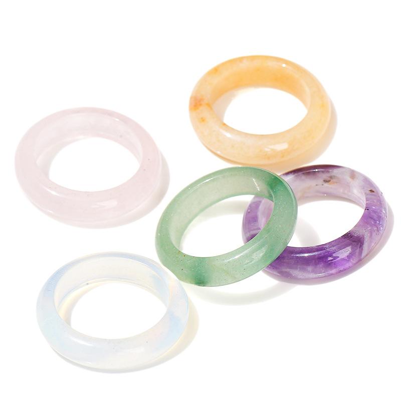 Jingde Jewelry Natural Dongling Jade Ring Men's and Women's Agate Tiger Eye Stone Pair Ring Jewelry Wholesale