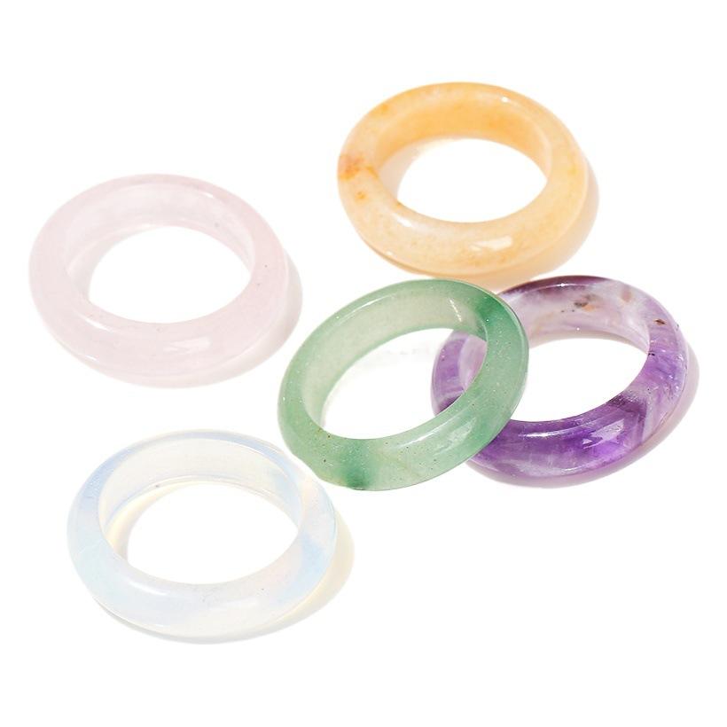 Jingde Jewelry Natural Dongling Jade Ring Men's and Women's Agate Tiger Eye Stone Pair Ring Jewelry Wholesale