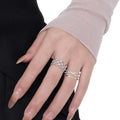 Original Hollow Diamond Cross Zircon Ring Light Luxury Niche Design Flash Diamond Couple Open Ring Ring