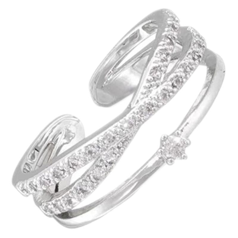 Original Hollow Diamond Cross Zircon Ring Light Luxury Niche Design Flash Diamond Couple Open Ring Ring