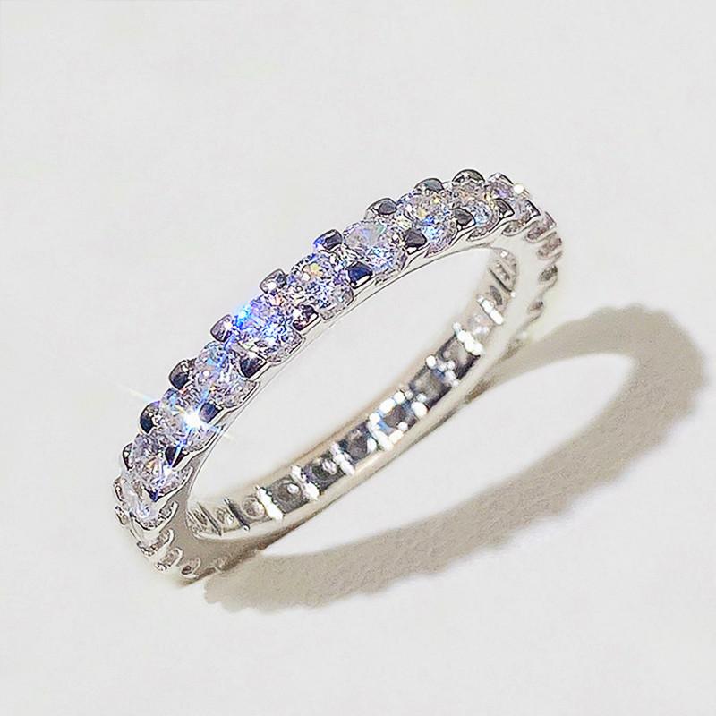 Cao Shi Wish New Starry Women's Ring Group Inlaid Full Circle Simulation Zircon Ring Light Luxury Fashion Row Ring