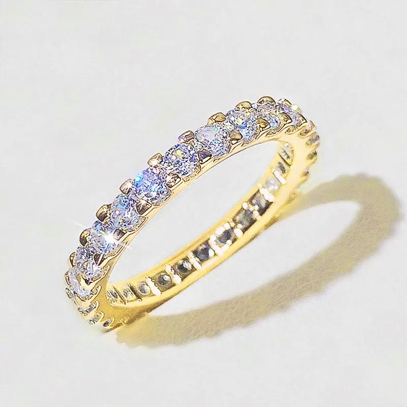 Cao Shi Wish New Starry Women's Ring Group Inlaid Full Circle Simulation Zircon Ring Light Luxury Fashion Row Ring