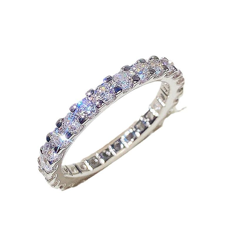 Cao Shi Wish New Starry Women's Ring Group Inlaid Full Circle Simulation Zircon Ring Light Luxury Fashion Row Ring