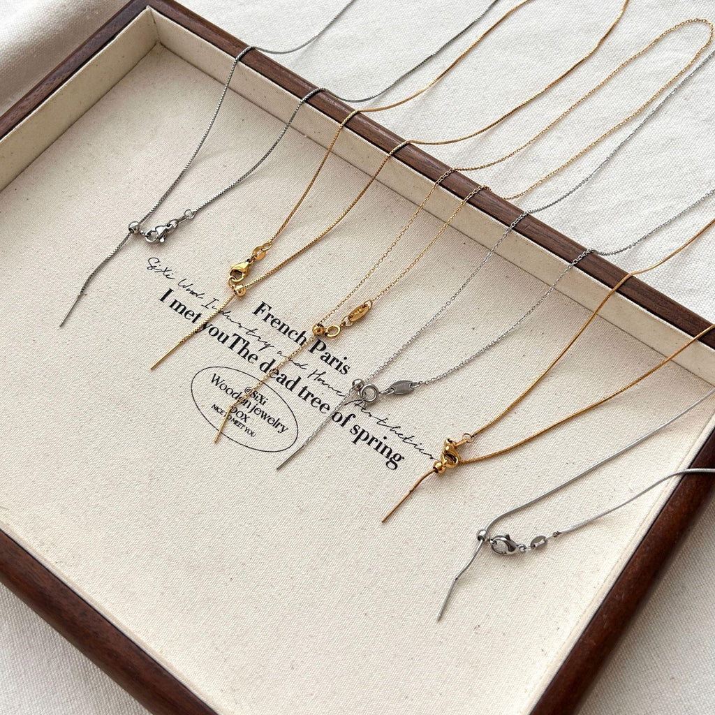Universal Chain Titanium Steel Necklace Clavicle O Chain Snake Bone Chain Box Necklace DIY Chain Wearable Pendant Chain Plain Chain