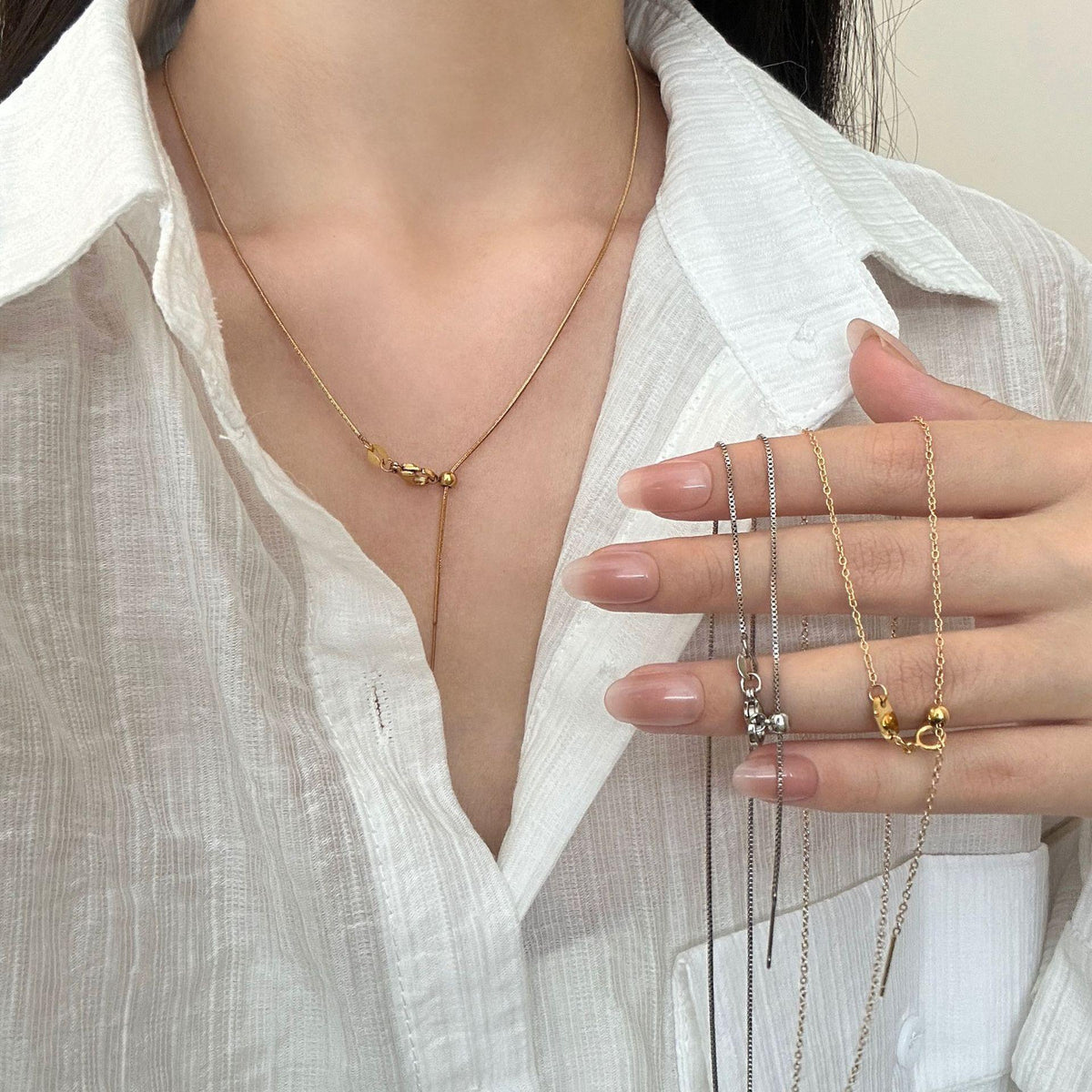 Universal Chain Titanium Steel Necklace Clavicle O Chain Snake Bone Chain Box Necklace DIY Chain Wearable Pendant Chain Plain Chain