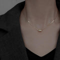 Titanium Steel Necklace Korean Lovesick Bean Pendant Clavicle Chain Internet Celebrity Simple Temperament Choker Cold Style Temperament Necklace